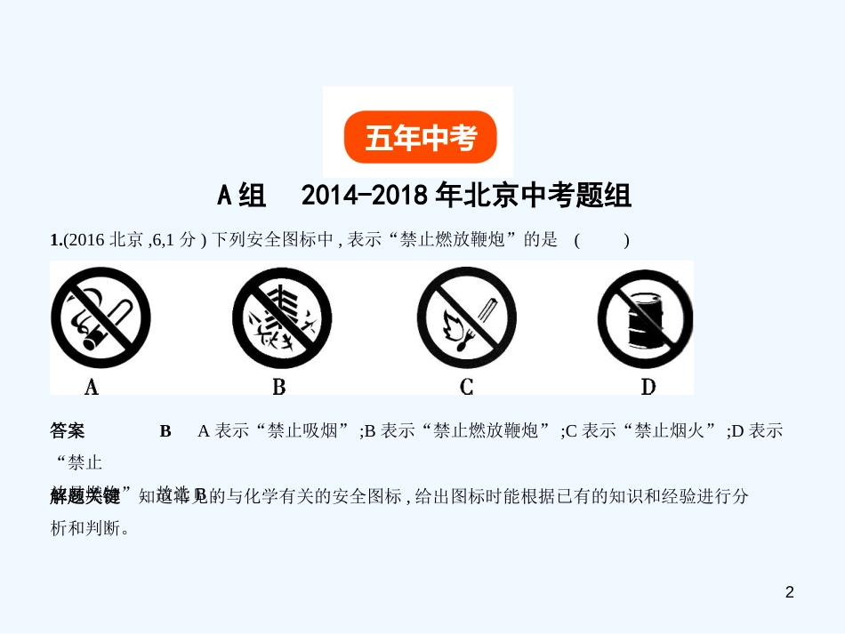 （北京专用）2019年中考化学复习 专题十一 化学与能源（试卷部分）优质课件_第2页