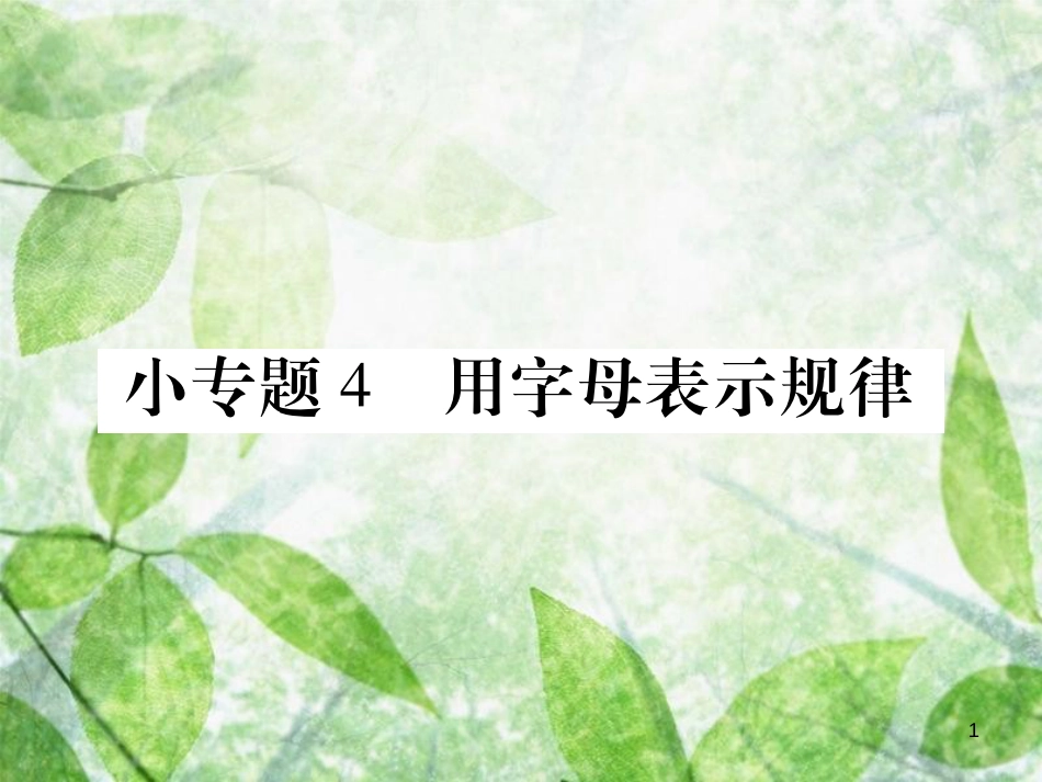 七年级数学上册 小专卷4 用字母表示规律优质课件 （新版）华东师大版_第1页