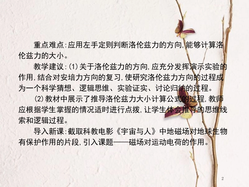 高中物理 第6章 磁场对电流和运动电荷的作用 第2节 磁场对运动电荷的作用课件 鲁科版选修3-1[共75页]_第2页