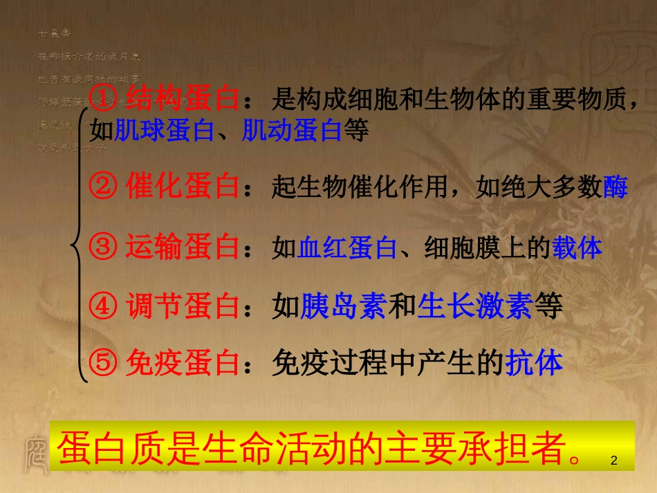 高中生物 专题2.2 生命活动的主要承担者—蛋白质优质课件 新人教版必修1_第2页