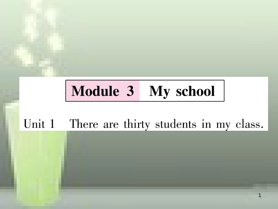 （浙江专用）七年级英语上册 Module 3 My school Unit 1 There are thirty students in my class习题优质课件 （新版）外研版_第1页