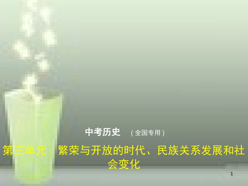 （全国版）2019中考历史总复习 第三单元 繁荣与开放的时代、民族关系发展和社会变化（试卷部分）优质课件_第1页