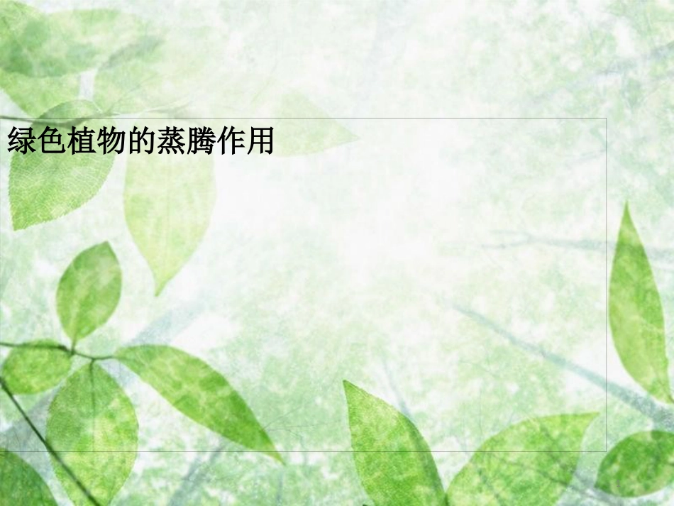 七年级生物上册 2.1.2《绿色植物的蒸腾作用》优质课件 （新版）济南版_第1页