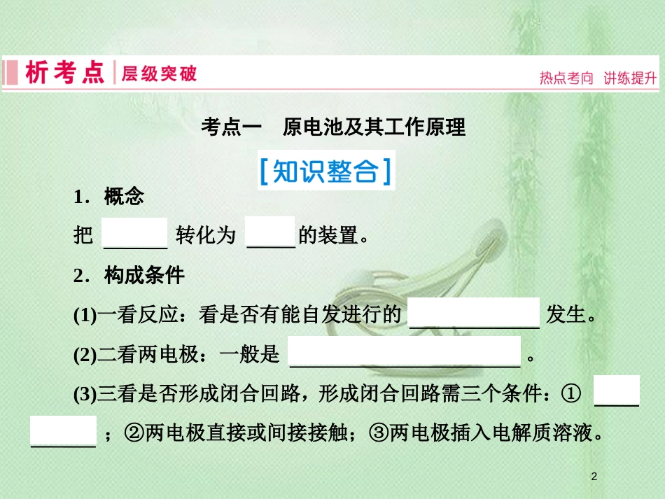 高考化学一轮复习 第六章 化学反应与能量转化 第2讲 原电池 化学电源优质课件 新人教版_第2页