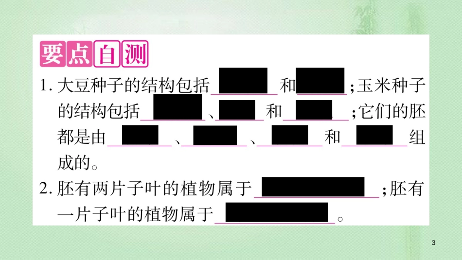 七年级生物上册 第三单元 第6章 第1节 种子萌发形成幼苗（第1课时）习题优质课件 （新版）北师大版_第3页