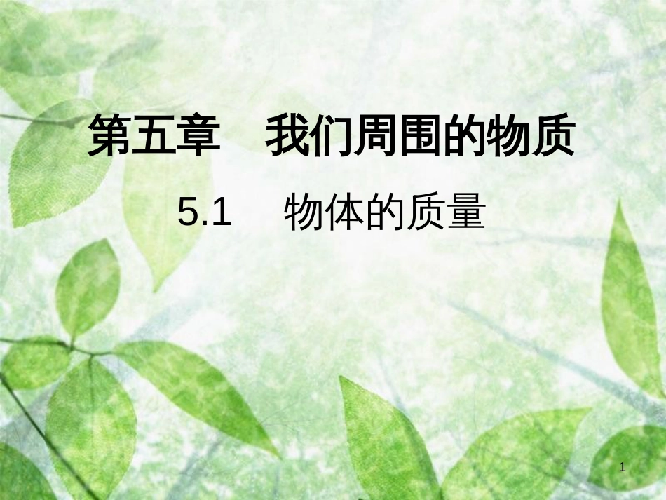 八年级物理上册 5.1 物体的质量习题优质课件 （新版）粤教沪版_第1页