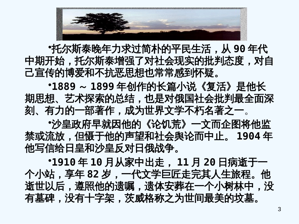 （河南专版）八年级语文上册 第二单元 7列夫托尔斯泰优质课件 新人教版_第3页