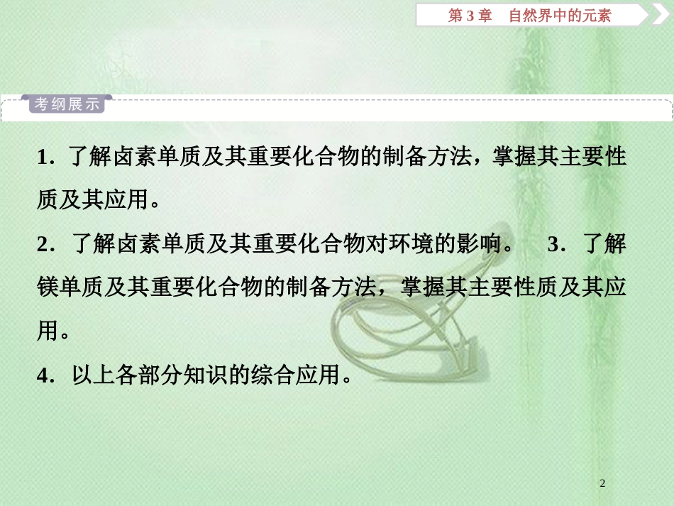 高考化学一轮复习 第3章 自然界中的元素 第4节 海水中的元素优质课件 鲁科版_第2页