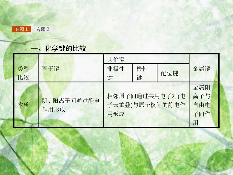 高中化学 第2章 化学键与分子间作用力本章整合优质课件 鲁科版选修3_第3页