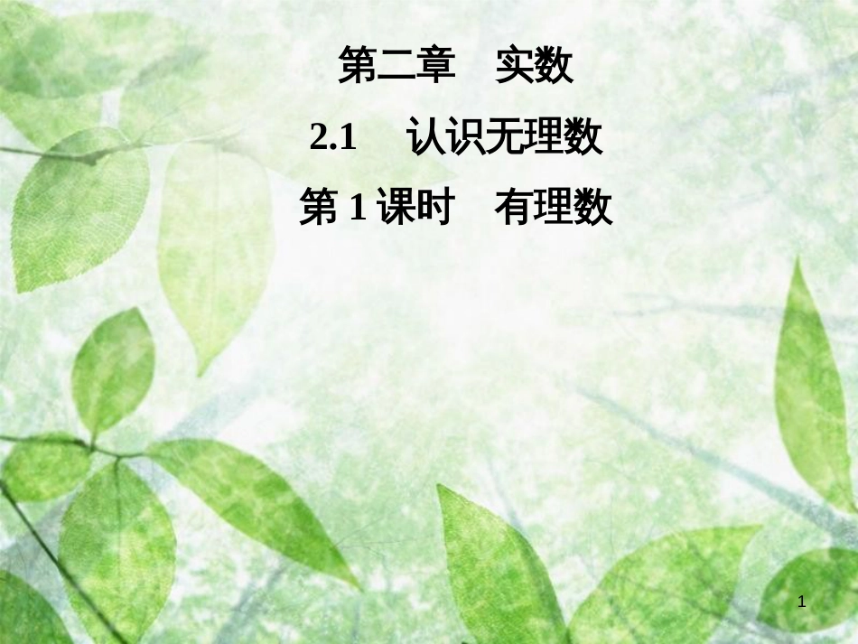 八年级数学上册 第二章 实数 2.1 认识无理数 第1课时 有理数导学优质课件 （新版）北师大版_第1页