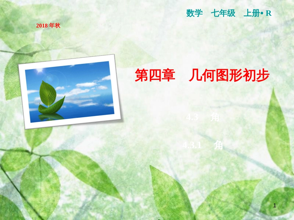 七年级数学上册 第4章 几何图形初步 4.3 角 4.3.1 角优质课件 （新版）新人教版_第1页
