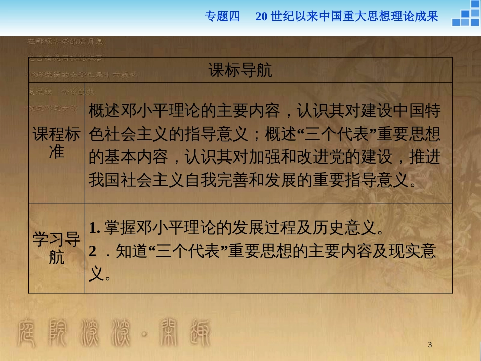 高中历史 专题四 20世纪以来中国重大思想理论成果 三 建设中国特色社会主义理论优质课件 人民版必修3_第3页