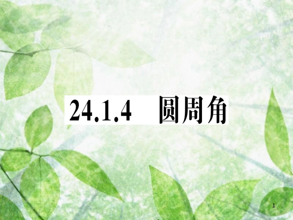 九年级数学上册 第二十四章 圆 24.1 圆的有关性质 24.1.4 圆周角习题优质课件 （新版）新人教版_第1页