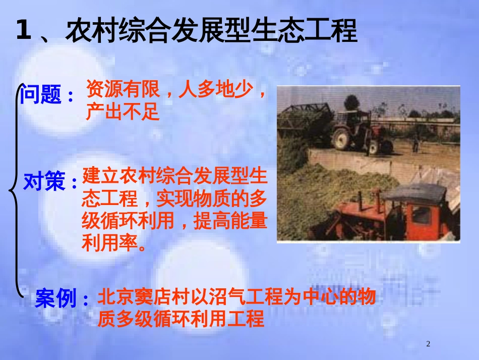 福建省寿宁县高中生物 生态工程 5.2 生态工程的实例和发展前景课件 新人教版选修3_第2页