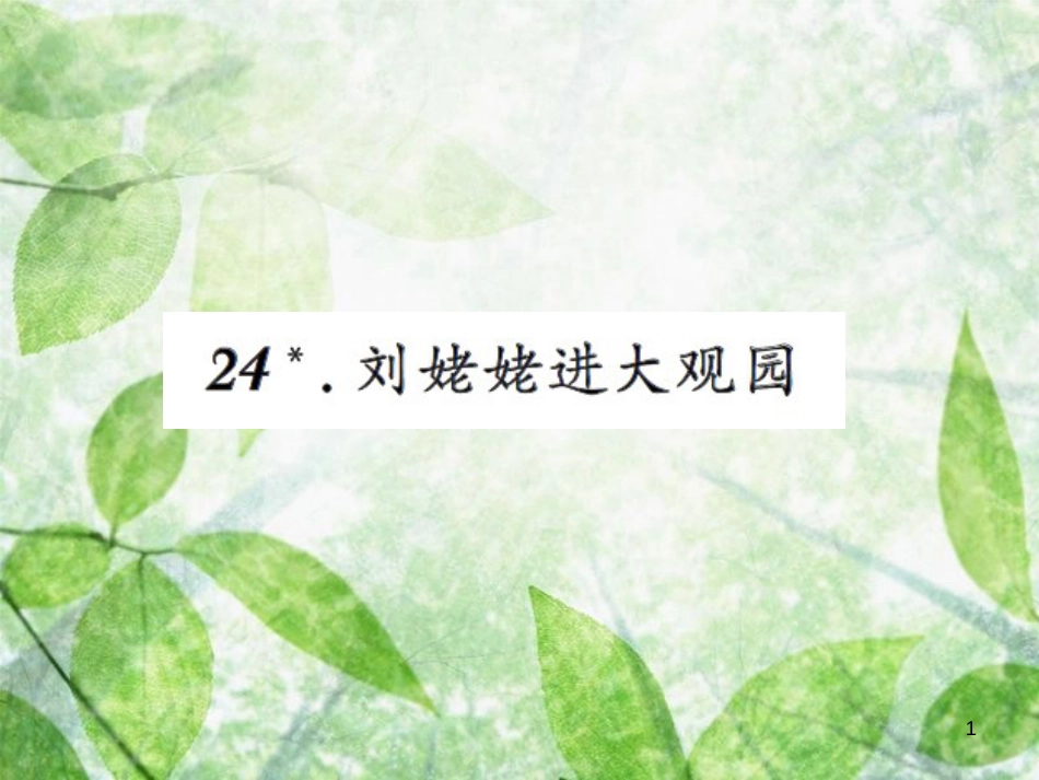 九年级语文上册 第六单元 24 刘姥姥进大观园习题优质课件 新人教版_第1页