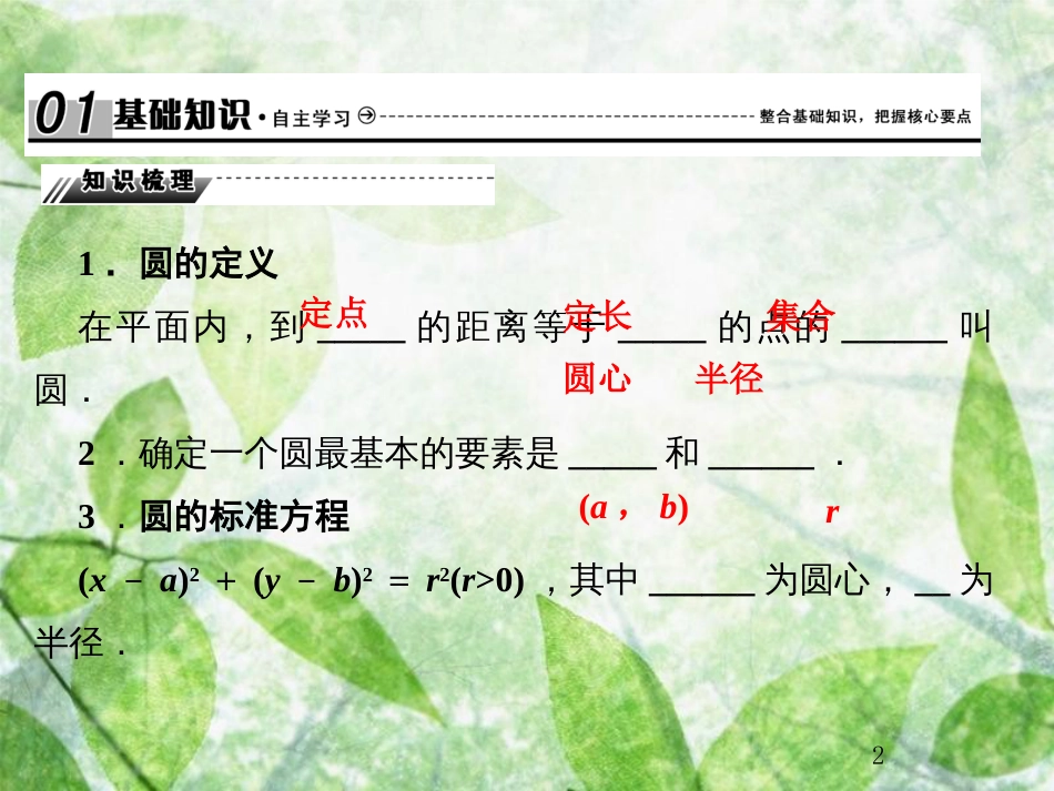 高考数学总复习 9.3 圆的方程优质课件 文 新人教B版_第2页