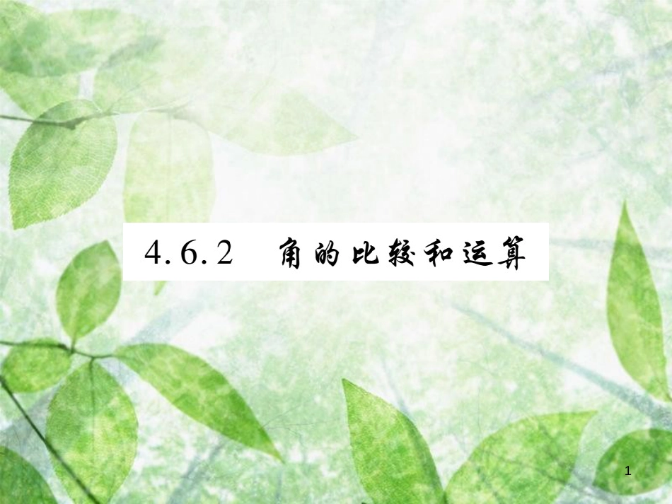 七年级数学上册 第4章 图形的初步认识 4.6 角 4.6.2 角的比较和运算练习优质课件 （新版）华东师大版_第1页