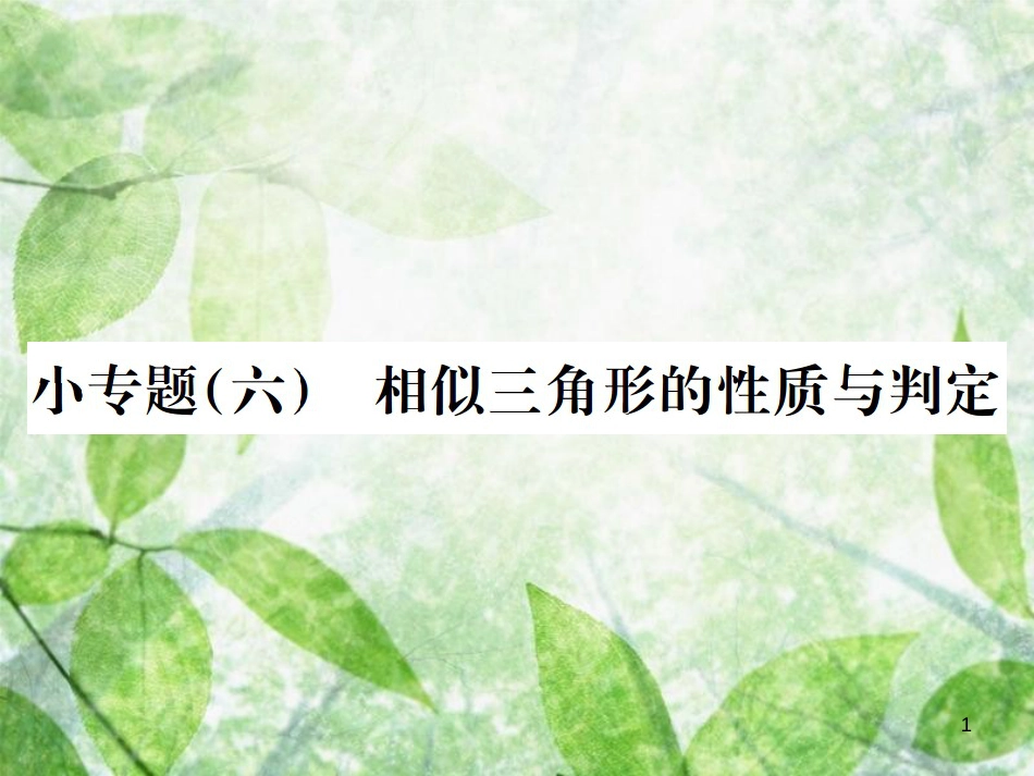 九年级数学下册 小专题（六）相似三角形的性质与判定习题优质课件 （新版）新人教版_第1页