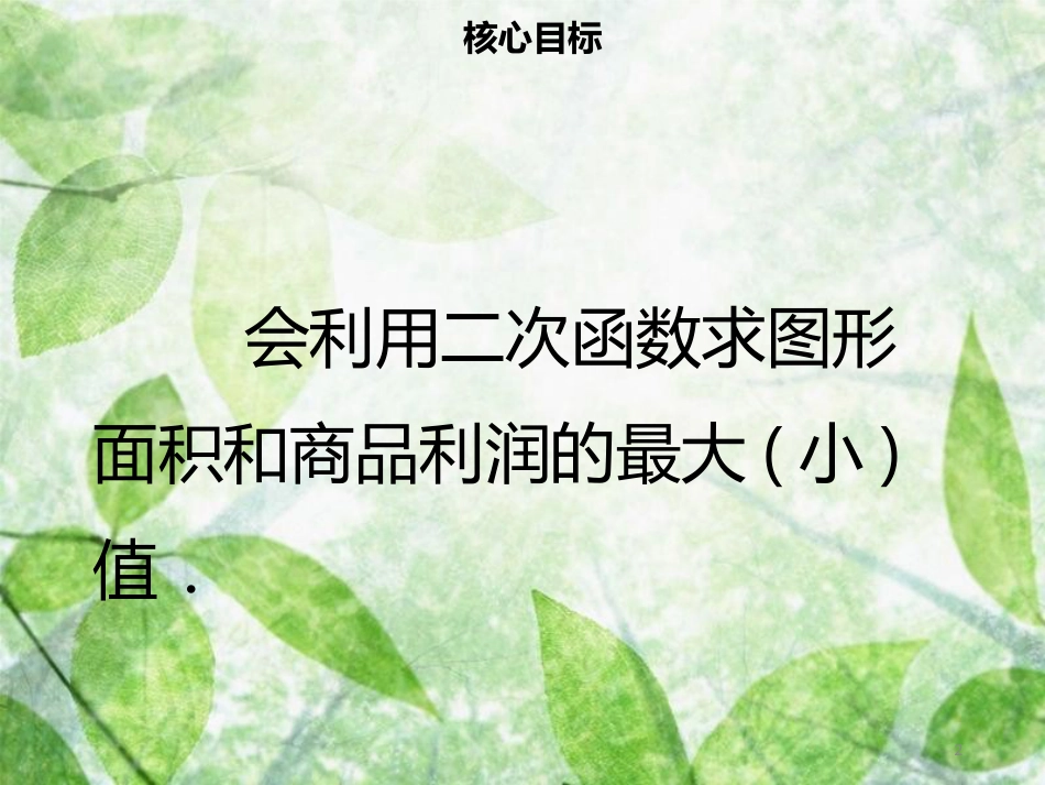 九年级数学上册 第二十二章 二次函数 22.3 实际问题与二次函数（一）导学优质课件 （新版）新人教版_第2页