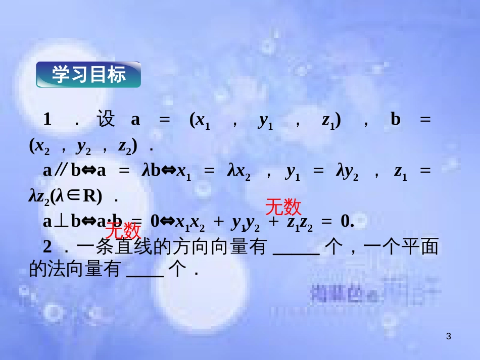 高中数学 第三章 空间向量与立体几何 3.8 共面与平行课件 湘教版选修2-1_第3页