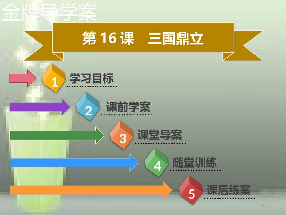 七年级历史上册 第四单元 三国两晋南北朝时期：政权分立与民族交融 第16课 三国鼎立同步优质课件（含新题） 新人教版_第1页