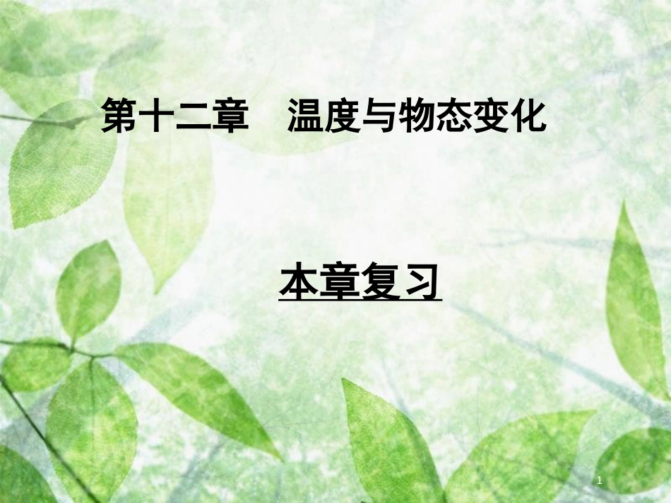 九年级物理全册 第十二章 温度与物态变化本章复习优质课件 （新版）沪科版_第1页