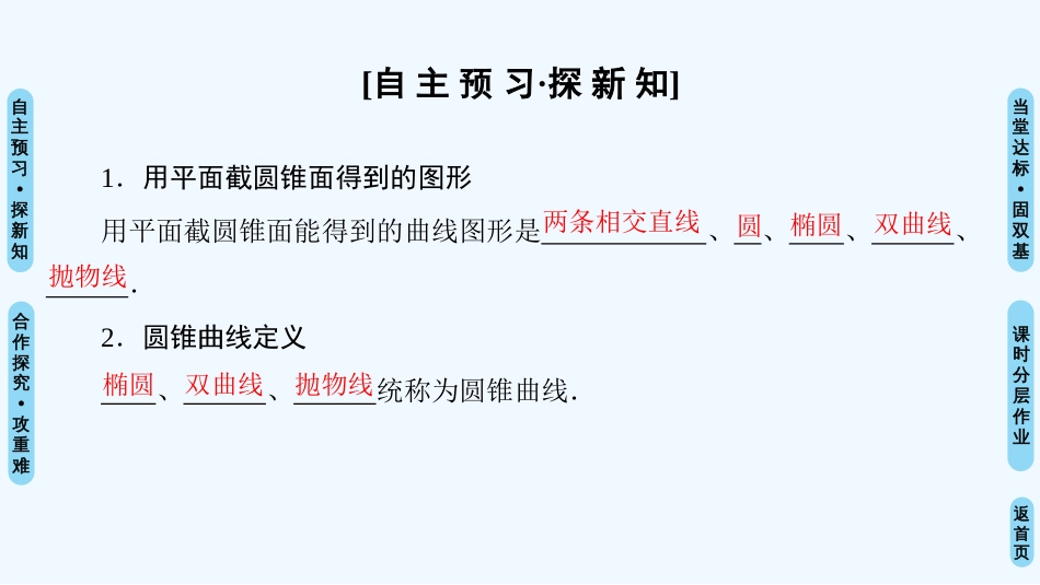 （江苏专用）高中数学 第二章 圆锥曲线与方程 2.1 圆锥曲线优质课件 苏教版选修1-1_第3页