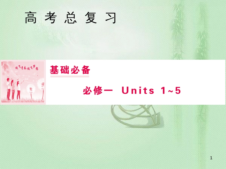 高三英语一轮复习 基础必备 Unit 5 Nelson Mandela-a modern hero优质课件 新人教版必修1_第1页
