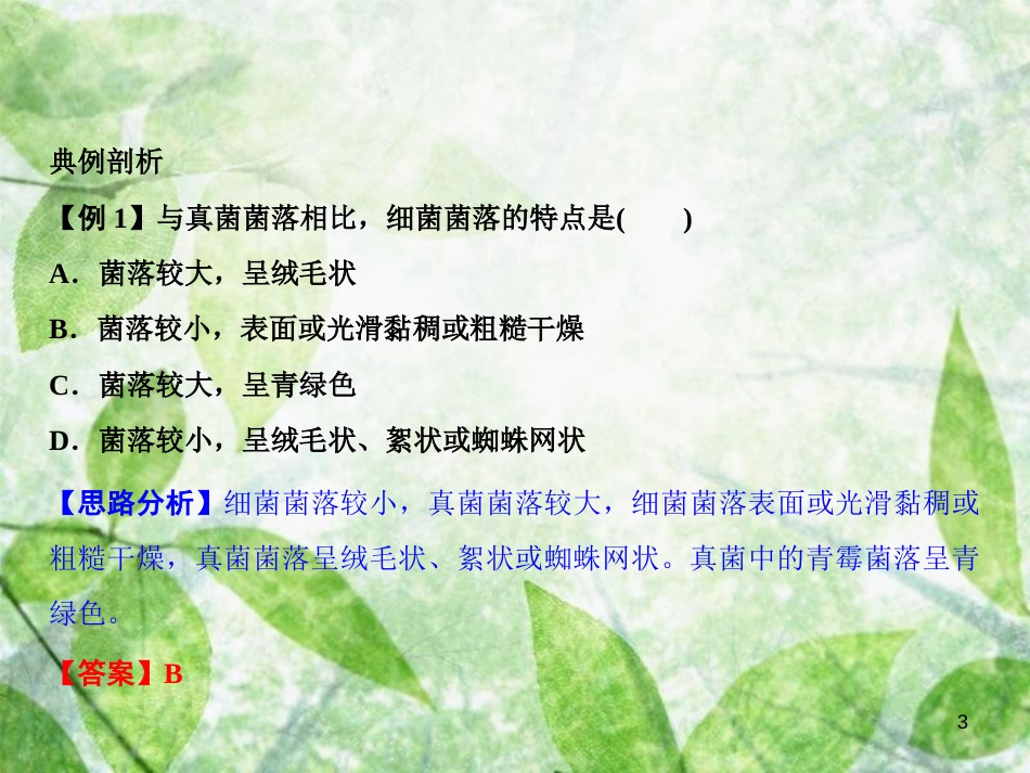 八年级生物上册 第5单元 第4章 第1节 细菌和真菌的分布（第1课时 观察菌落）习题优质课件 （新版）新人教版_第3页