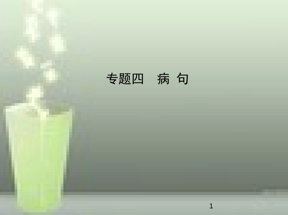 （全国版）2019中考语文总复习 专题四 病句（试题部分）优质课件_第1页