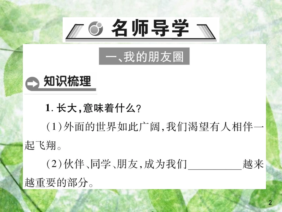 七年级道德与法治上册 第二单元 友谊的天空 第四课 友谊与成长同行 第一框 和朋友在一起优质课件 新人教版_第2页