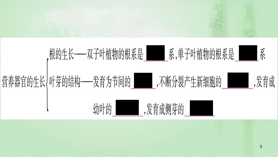 七年级生物上册 第3单元 第6、7章知识归纳习题优质课件 （新版）北师大版_第3页