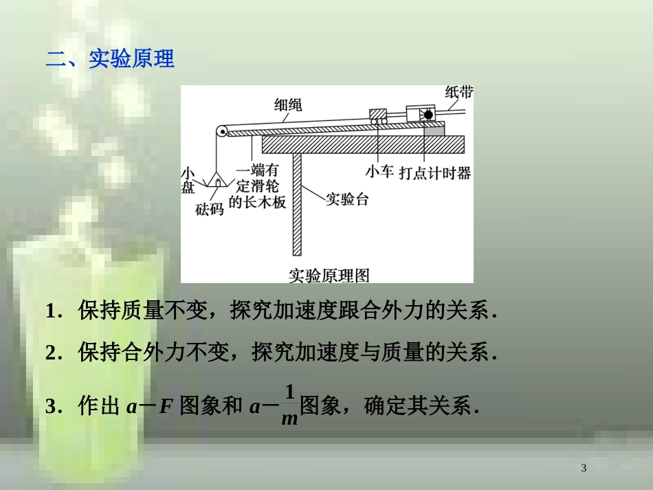 高考物理一轮复习 第3章 牛顿运动定律 9 实验三 加速度与物体质量、物体受力的关系优质课件 新人教版_第3页