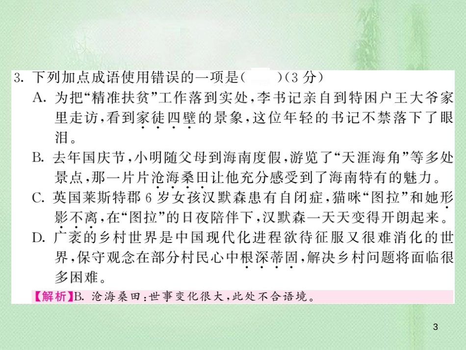 九年级语文上册 期中测试习题优质课件 语文版_第3页
