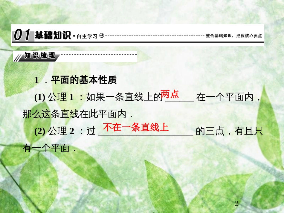 高考数学总复习 8.3 空间点、直线、平面之间的位置关系优质课件 文 新人教B版_第2页