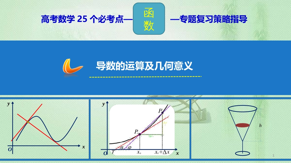 高考数学 25个必考点 专题04 导数的运算及几何意义优质课件_第1页