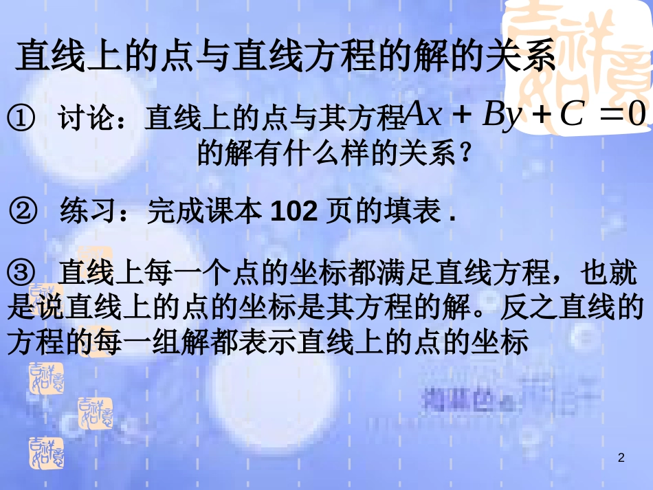 甘肃省武威市高中数学 第三章 直线与方程 3.3.1 两条直线的交点坐标课件 新人教A版必修2_第2页