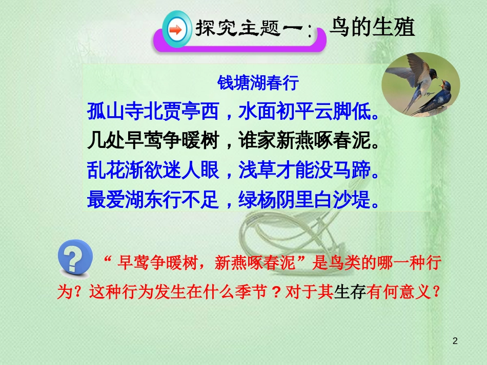 八年级生物上册 第四单元 第二章 第三节 鸟的生殖和发育优质课件 （新版）济南版_第2页