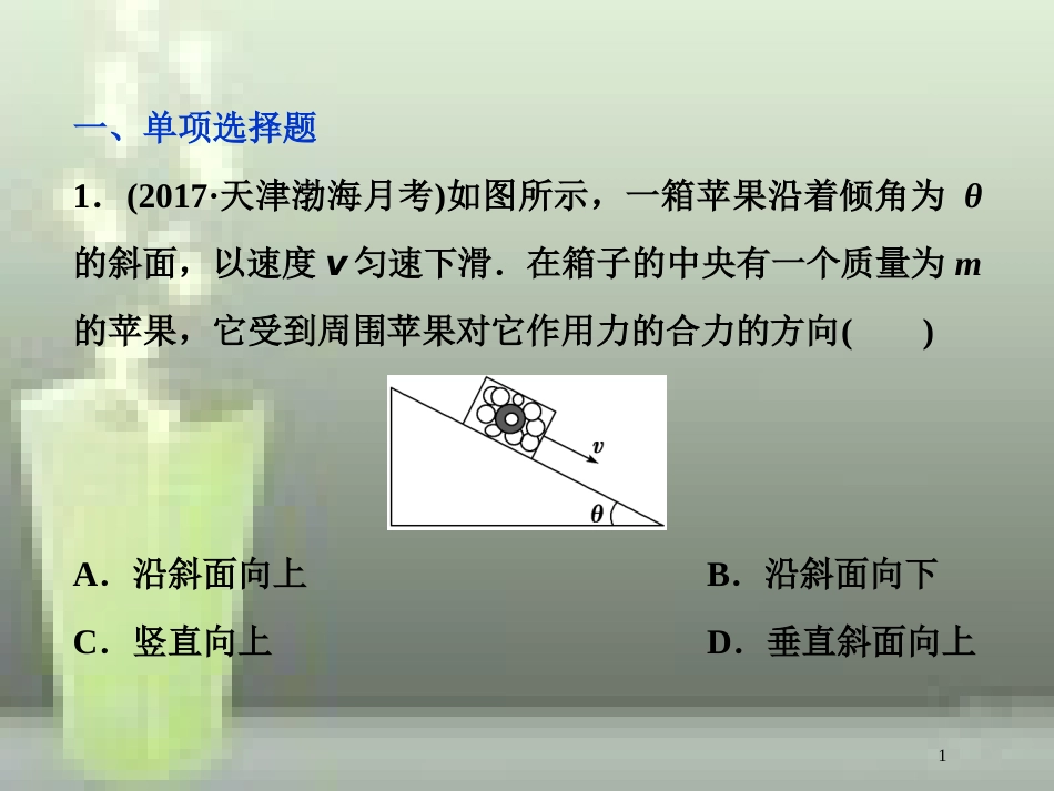 （新课标）高考物理一轮复习 第二章 相互作用 第三节 受力分析共点力的平衡课后检测能力提升优质课件_第1页