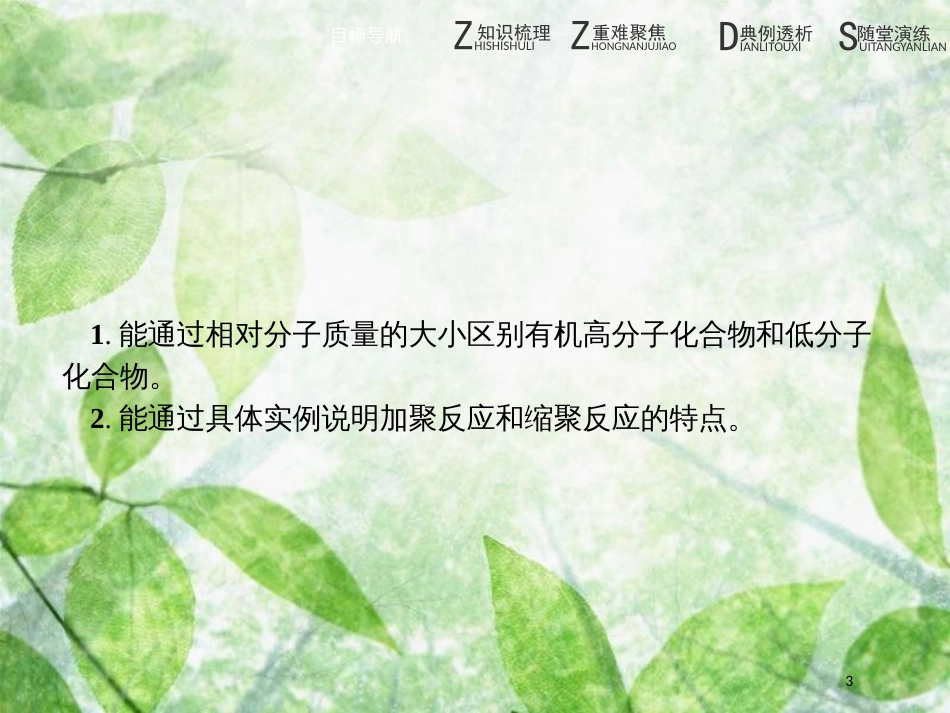 高中化学 第三单元 化学与材料的发展 3.3.1 高分子化合物的合成优质课件 新人教版选修2_第3页