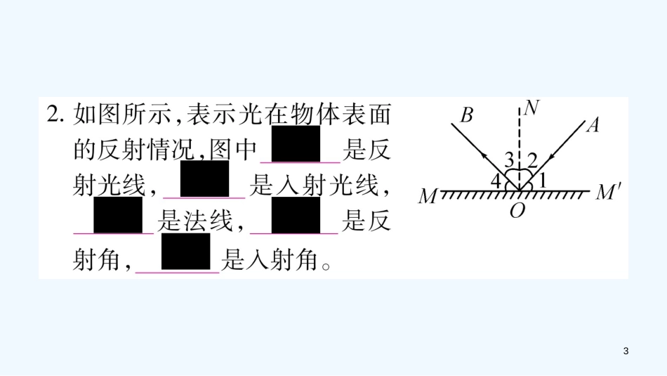 （江西专版）2018年八年级物理上册 3.2探究光的反射规律习题优质课件 （新版）粤教沪版_第3页