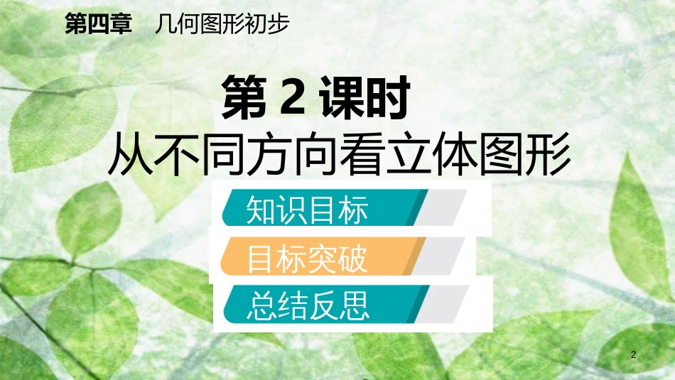 七年级数学上册 第4章 4.1 几何图形 4.1.1 立体图形与平面图形 第2课时 折叠、展开与从不同的方向观察几何体听课（1）优质课件 （新版）新人教版_第2页