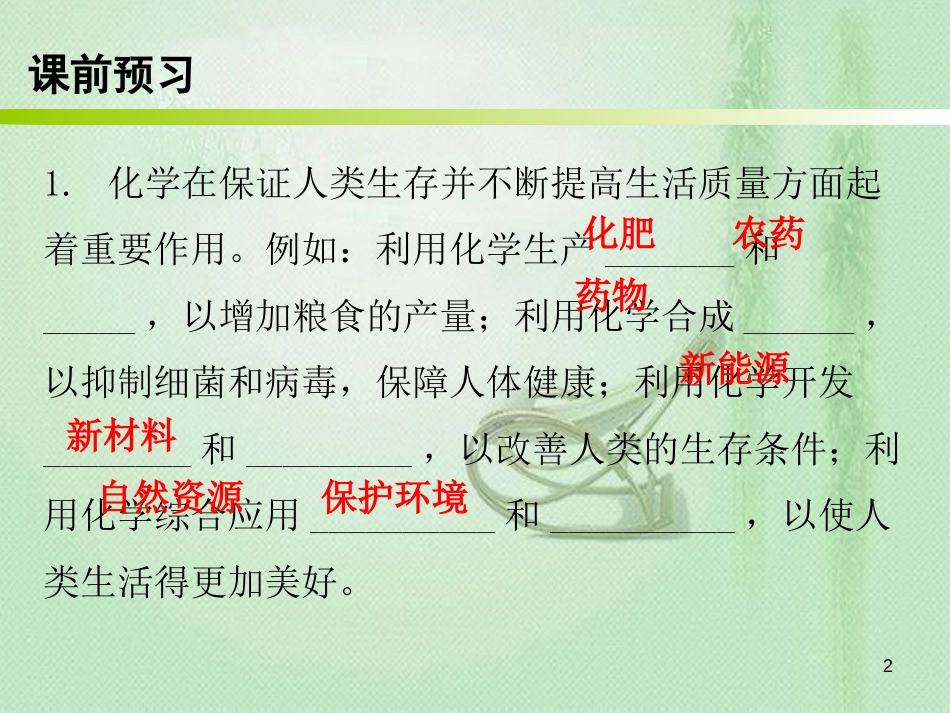 九年级化学上册 绪言 化学使世界变得更加绚丽多彩（内文）优质课件 （新版）新人教版_第2页