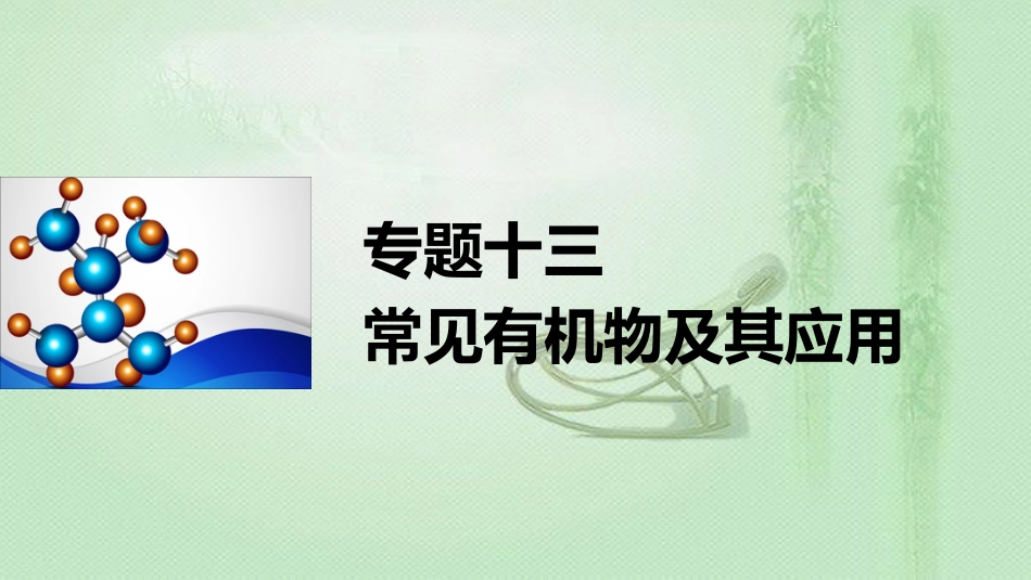 高考化学一轮复习 专题13 常见有机物及其应用优质课件_第1页