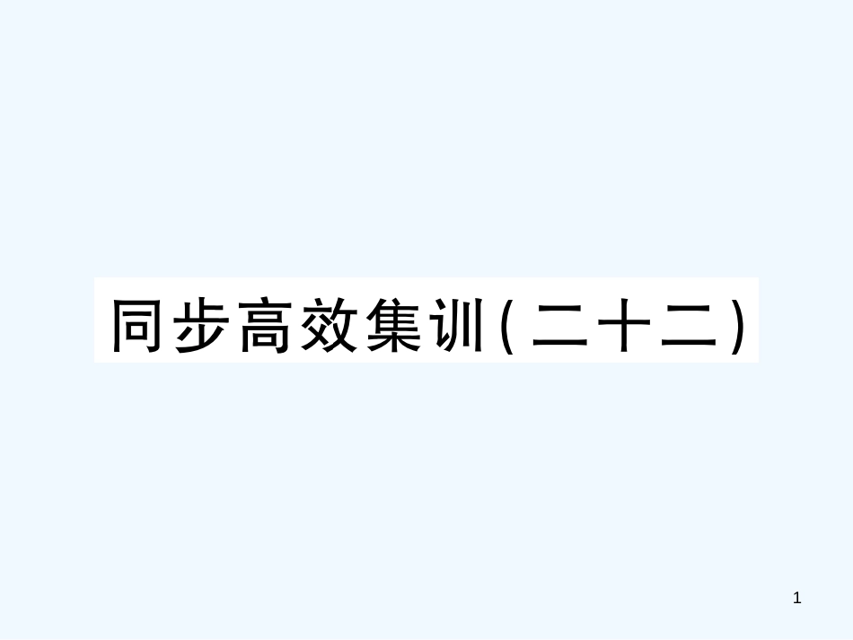 （江西专用）2018年中考地理 同步高效集训（二十二）优质课件_第1页