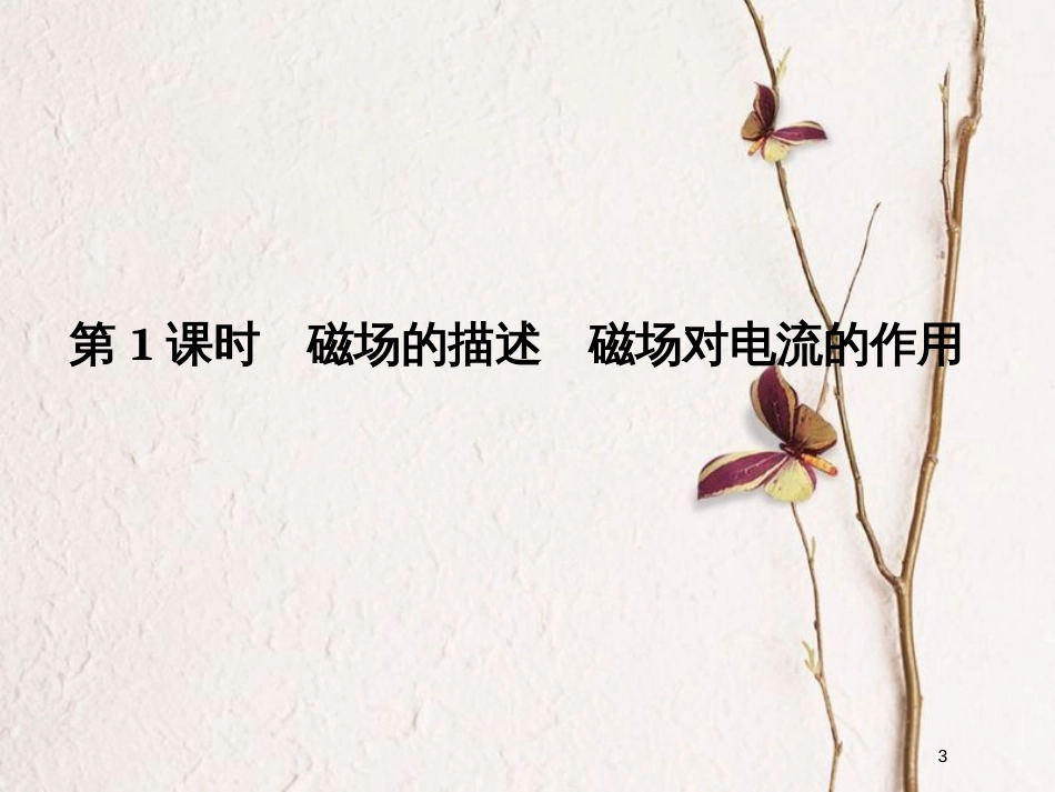 （浙江专版）高考物理大一轮复习 第八章 磁场 第1课时 磁场的描述 磁场对电流的作用课件_第3页
