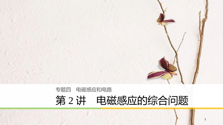 （浙江选考）高考物理二轮复习 专题四 电磁感应和电路 第2讲 电磁感应的综合问题课件_第1页