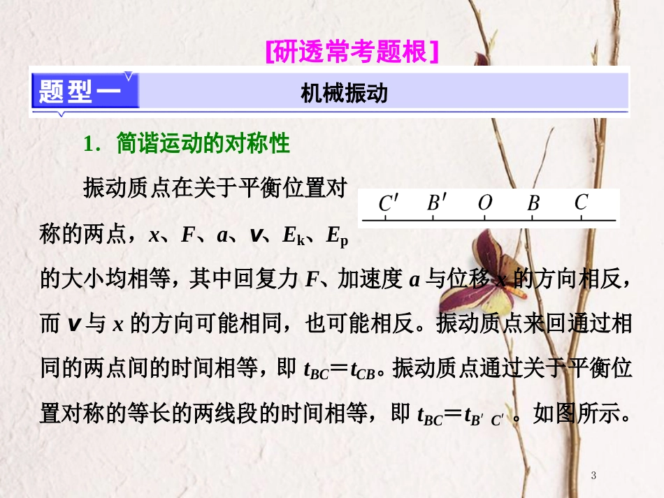 （江苏选考）高考物理二轮复习 第一部分 专题六 选考模块 二十七、振动和波动、光与电磁波课件_第3页