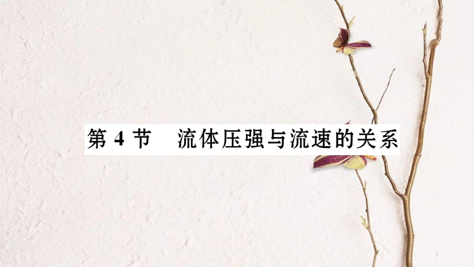（毕节专版）八年级物理下册 9.4 流体压强与流苏的关系）课件 （新版）新人教版_第1页