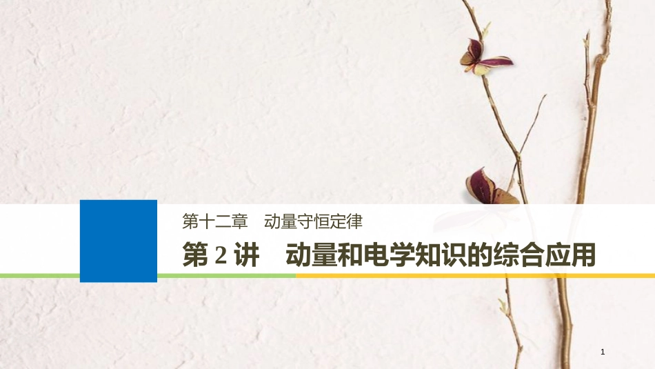 （浙江选考）高考物理大一轮复习 第十二章 动量守恒定律 第2讲 动量和电学知识的综合应用课件_第1页